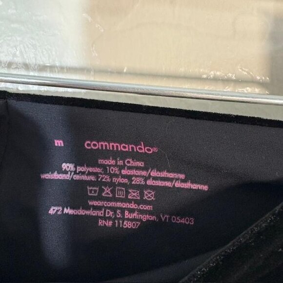 Commando Velvet Leggings Womens Medium Black High Rise Stretch Pull On Velour - Picture 3 of 6